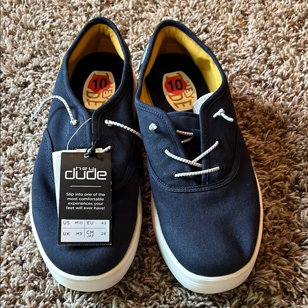 Hey Dude Blue Loafers Slip-Ons Casual Comfort